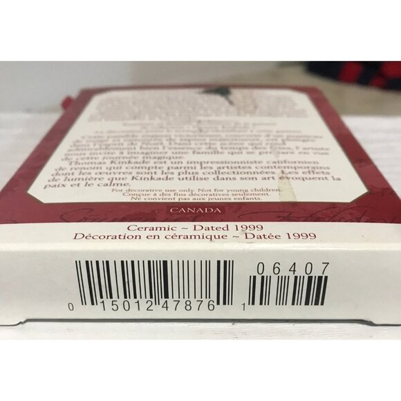 Thomas Kinkade Keepsake Ornament 1999 Victorian Christmas III Collectors Ceramic - Picture 2 of 9